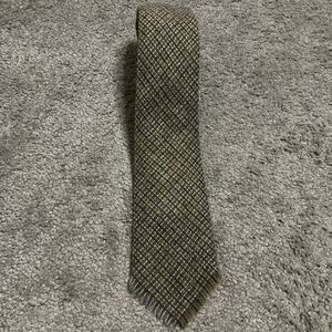 Lochcarron Shetland Striped Brown/Blue Men's Tie 100% New Wool Made in Scotland